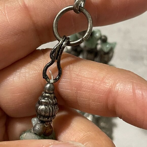 Handmade Genuine Agate Stone Three Row Silver Tone Choker Boho Necklace 14"-16" - Picture 9 of 9